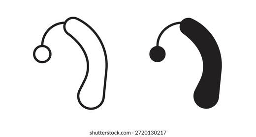 Hearing aid icon illustration, thin line vector, web design sign,