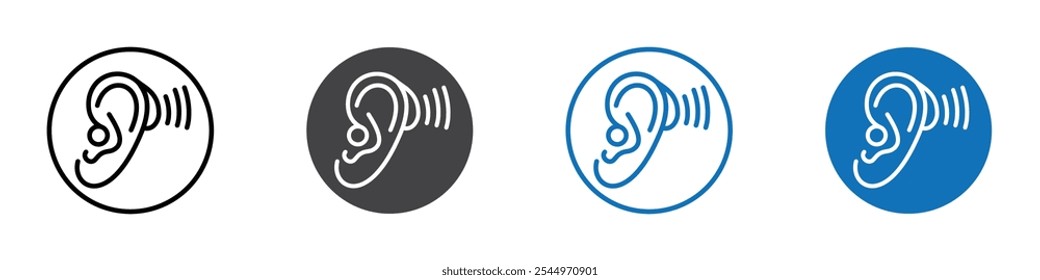 Hearing aid icon Logo sign in thin line outline