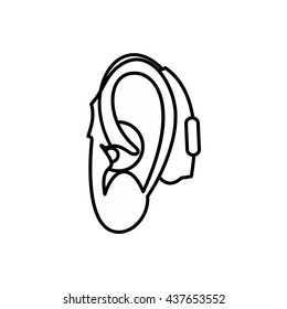Hearing aid icon, outline style