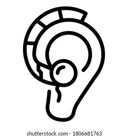 Hearing aid icon. Outline hearing aid vector icon for web design isolated on white background