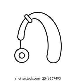 Hearing aid icon simple black line style.