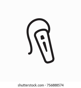 Hearing Aid Icon With A Wraparound Ear Wire And Ear Canal Piece