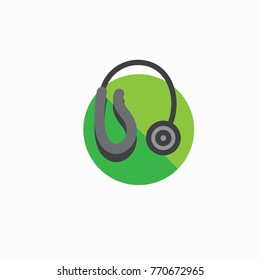 Hearing aid icon with a wraparound ear wire and ear canal piece