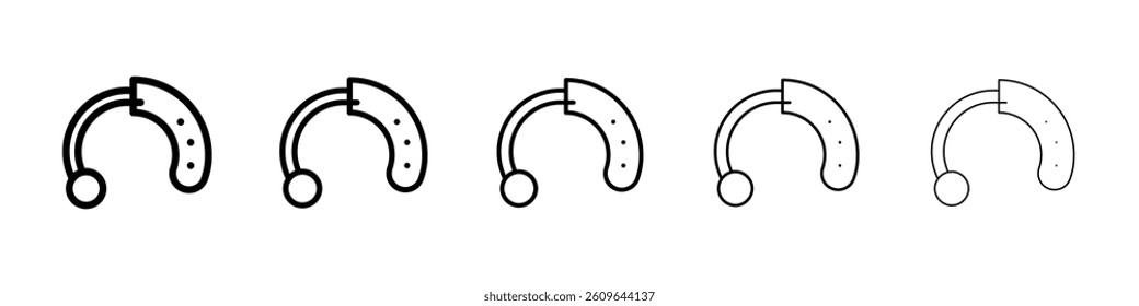 Hearing aid icons vectors set in different stroke lines