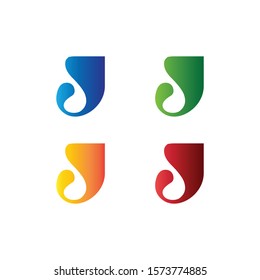 Hearing aid letter J Logo  Vector