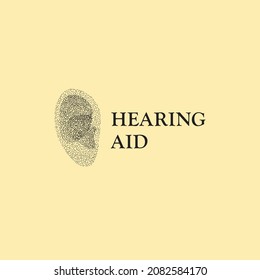 Hearing Aid logo concept, ear assistance, abstract vector logotype.