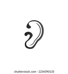 Hearing Aid logo concept, ear assistance, abstract vector logotype