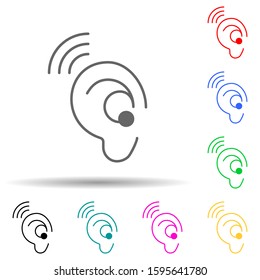 hearing aid multi color style icon. Simple thin line, outline vector of disabled icons for ui and ux, website or mobile application
