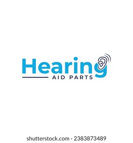 Hearing Aid parts logo wordmark typography design concept
