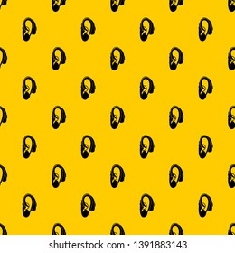 Hearing aid pattern seamless vector repeat geometric yellow for any design