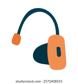 Hearing aid for people who have hearing problems. Vector icon of hearing aid for the deaf, colored in flat style