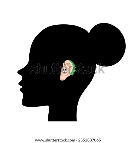Hearing aid technology in human ear