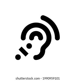 Hearing aid vector icon. Device for deaf people symbol Vector illustration EPS 10