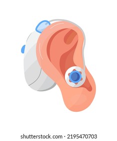 Hearing aid vector. World Deaf Day in last Sunday of September concept. Hearing device for organ.  Rally, seminar and various deaf awareness campaign design for app, landing page, website. 