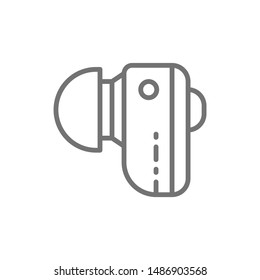 Hearing aid, wireless headphones line icon. Isolated on white background
