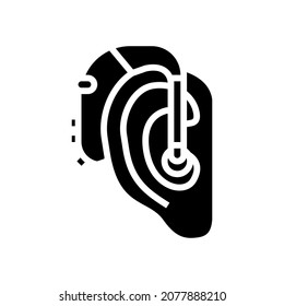 hearing aids glyph icon vector. hearing aids sign. isolated contour symbol black illustration