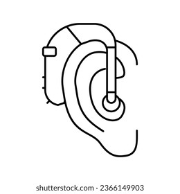 hearing aids line icon vector. hearing aids sign. isolated contour symbol black illustration