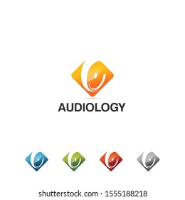 Hearing audiology logo and icon