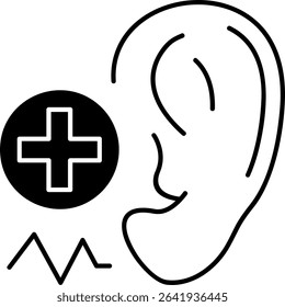 Hearing Checkup Glyph Vector Icon Design
