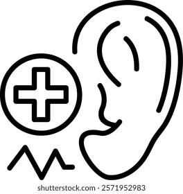 Hearing Checkup Line Vector Icon Design