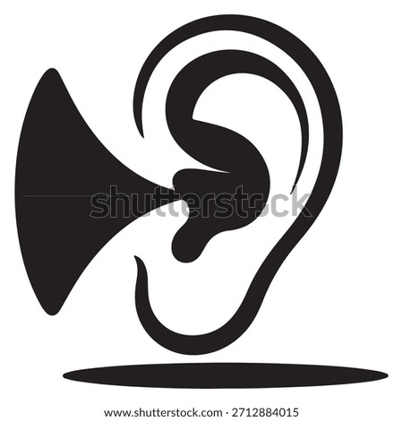 Hearing concept with stylized ear and sound input