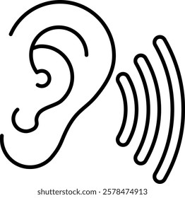 Hearing Conservation line icon single high quality