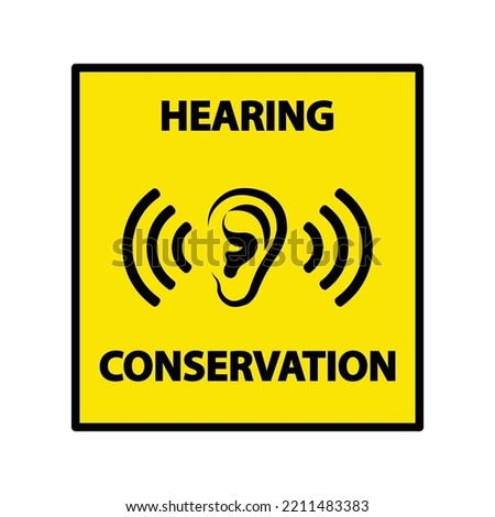 Hearing conservation sign icon isolated on white background , Vector illustration