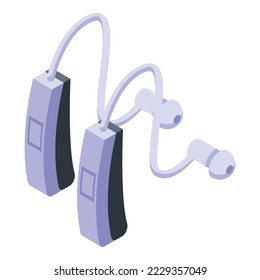 Hearing device icon isometric vector. Deaf aid. Loss hearing