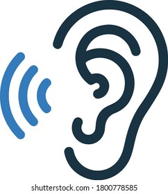 Hearing, ear icon, vector graphics