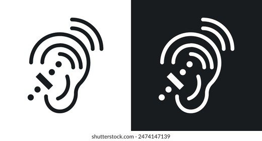 Hearing Enhancement System Icon Set. Auditory Support Device Vector Symbol.