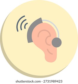 Ícone de Estilo de Círculo Plano Auditivo