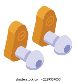 Hearing headphones icon isometric vector. Deaf aid. Ear loss