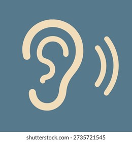 Hearing Icon Flat Vector Minimal
