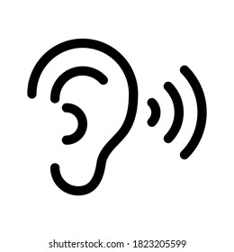 Hearing Icon Line Vector Isolate On Stock Vector (Royalty Free ...