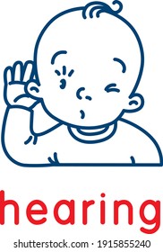 Hearing. Icon of one of five senses