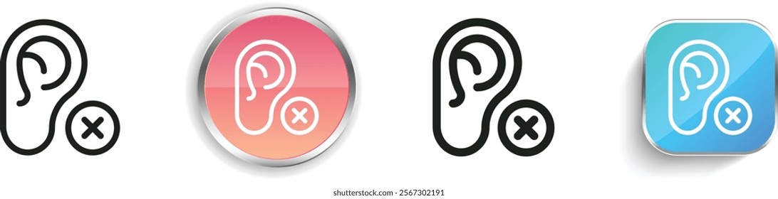 hearing icon. Thin Linear, Regular and Button Style Design Isolated On White Background