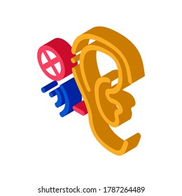 Hearing Impairment Icon Vector. Isometric Hearing Impairment sign. color isolated symbol illustration