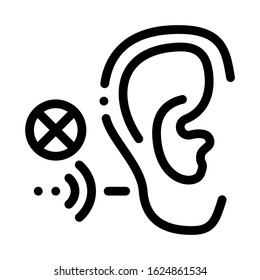 Hearing Impairment Icon Vector. Outline Hearing Impairment Sign. Isolated Contour Symbol Illustration