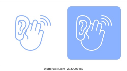 Línea auditivaIlustración de icono de fondo de color y contraste de dos tonos