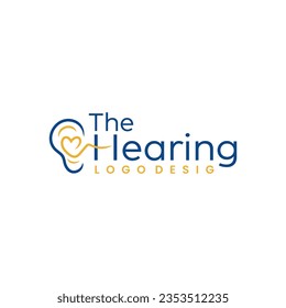 the hearing logo design. Vector illustration abstract ear and wave. modern logo design vector icon template