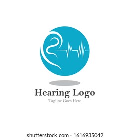 hearing logo and symbol template vector icon