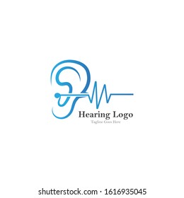 hearing logo and symbol template vector icon