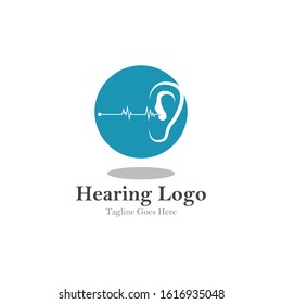 hearing logo and symbol template vector icon