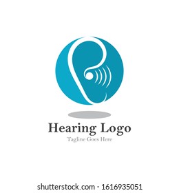 hearing logo and symbol template vector icon