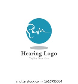 hearing logo and symbol template vector icon