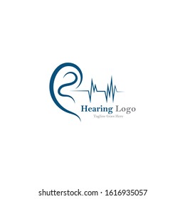 hearing logo and symbol template vector icon