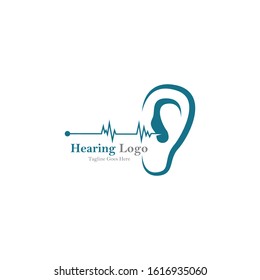 hearing logo and symbol template vector icon