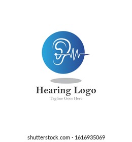 hearing logo and symbol template vector icon