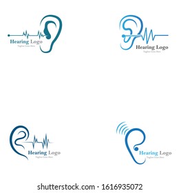 hearing logo and symbol template vector icon