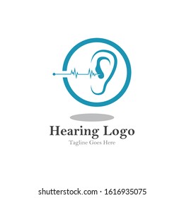 hearing logo and symbol template vector icon